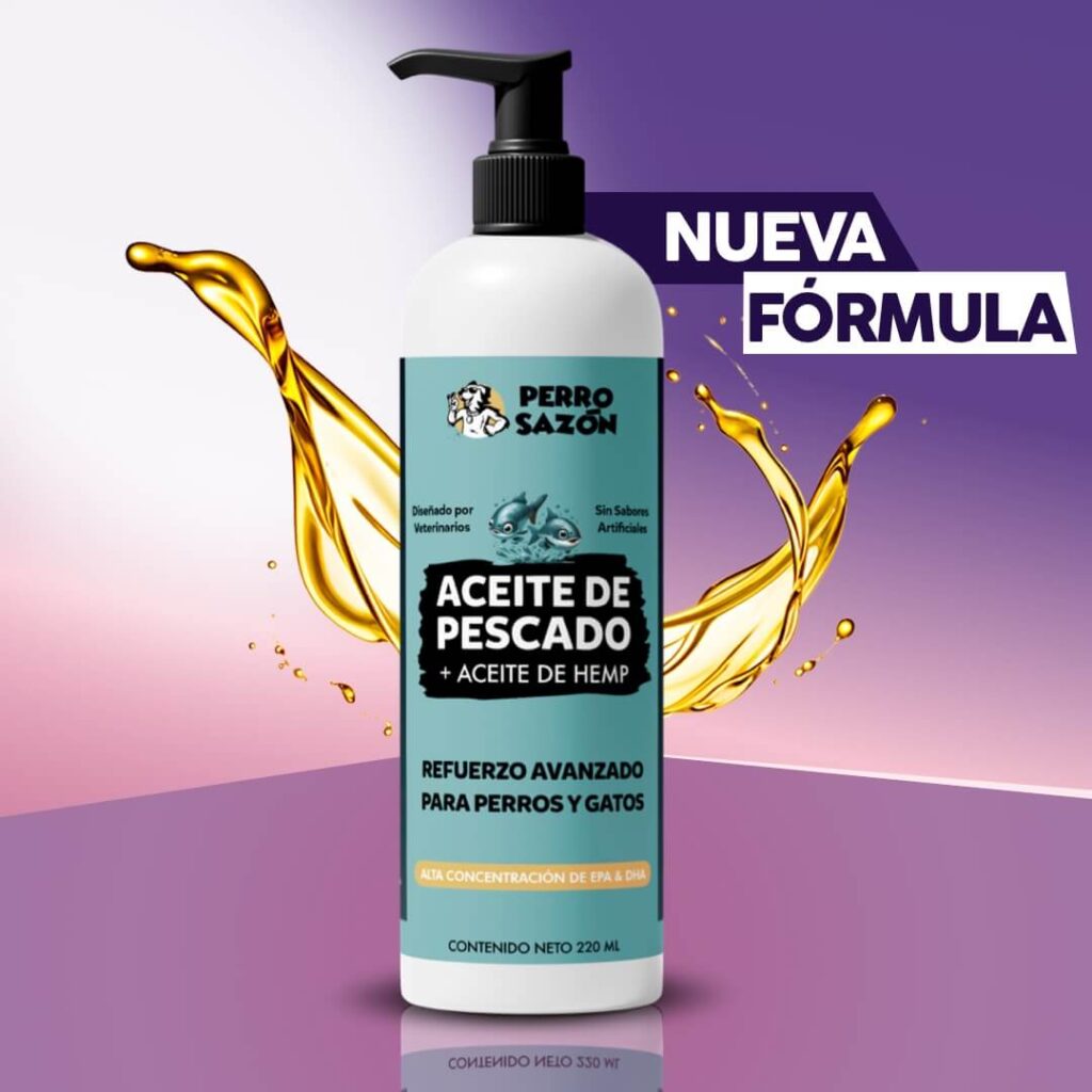 Bote de Aceite de Pescado para perro y gato